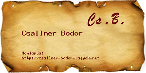 Csallner Bodor névjegykártya